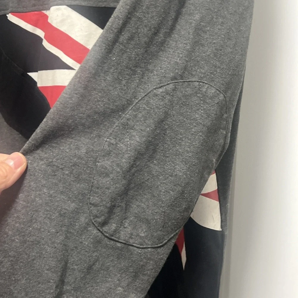 Coogi Australian Rugby Shirt LARGE Gray Flag ‎ Long Sleeve